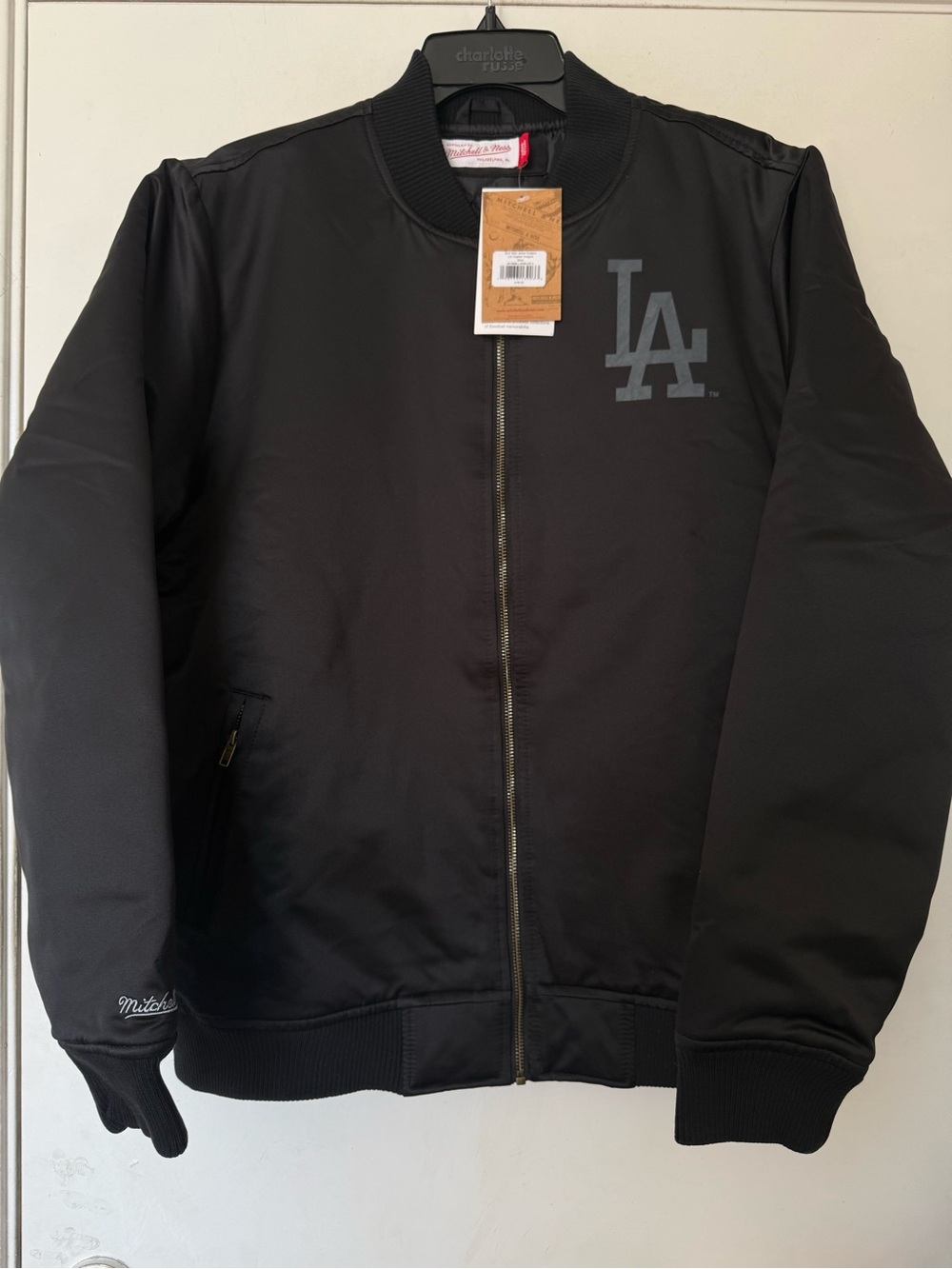 Mitchell & Ness LA Dodgers Blue Satin ZipperFront Jacket Cooperstown MLB